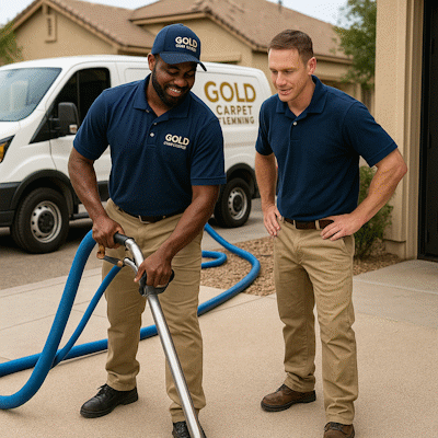 Professional carpet cleaning team working in Green Valley